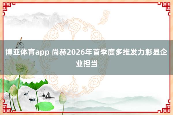 博亚体育app 尚赫2026年首季度多维发力彰显企业担当