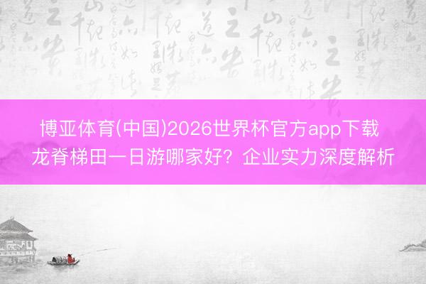 博亚体育(中国)2026世界杯官方app下载 龙脊梯田一日游哪家好？企业实力深度解析