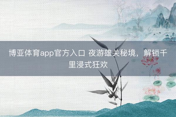 博亚体育app官方入口 夜游雄关秘境，解锁千里浸式狂欢
