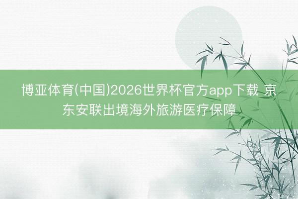 博亚体育(中国)2026世界杯官方app下载 京东安联出境海外旅游医疗保障