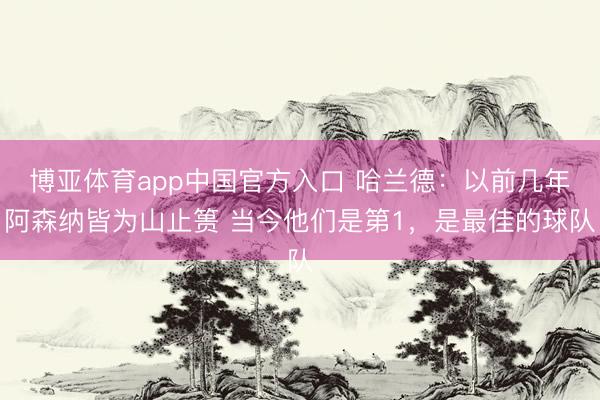 博亚体育app中国官方入口 哈兰德：以前几年阿森纳皆为山止篑 当今他们是第1，是最佳的球队
