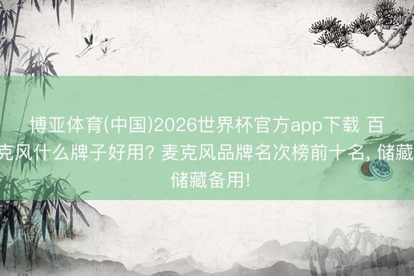 博亚体育(中国)2026世界杯官方app下载 百元麦克风什么牌子好用? 麦克风品牌名次榜前十名， 储藏备用!