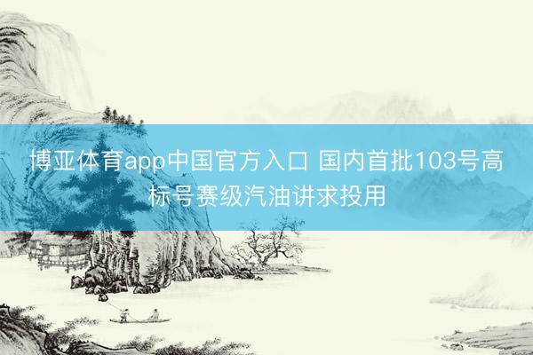 博亚体育app中国官方入口 国内首批103号高标号赛级汽油讲求投用