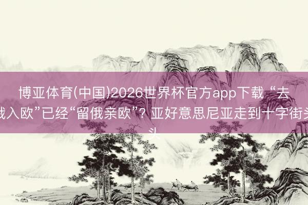 博亚体育(中国)2026世界杯官方app下载 “去俄入欧”已经“留俄亲欧”? 亚好意思尼亚走到十字街头